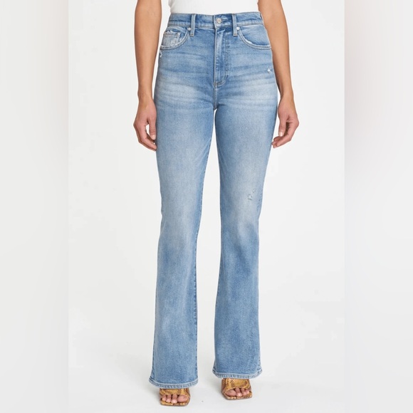 Pistola Dana Jean in Spruce High Rise Flare Light Wash Women's US 28 - Picture 1 of 16